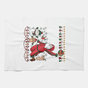 Linge De Cuisine Noël Père Noël Volleyball Bonhomme de neige Renne