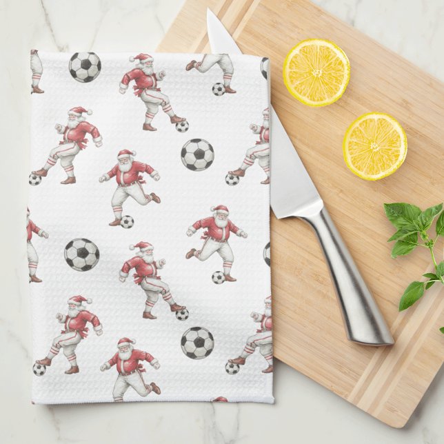 Linge De Cuisine Noël Soccer Santa Christmas (Créateur téléchargé)