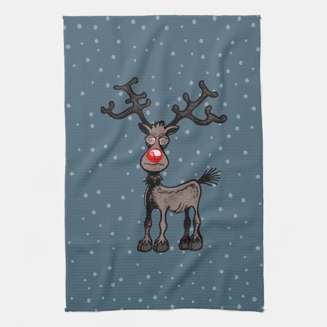Linge De Cuisine Noël stressant avec Rudolf (Vertical)