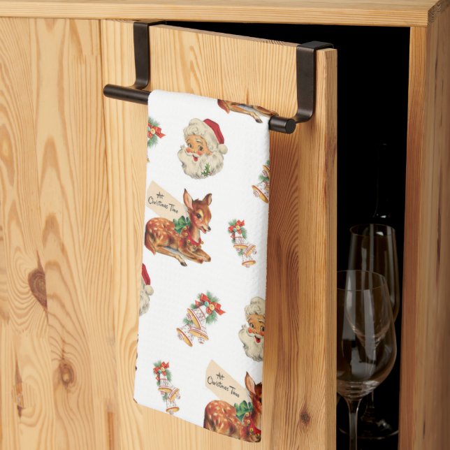 Linge De Cuisine Noël Très Vintage (Pliage en tiers)