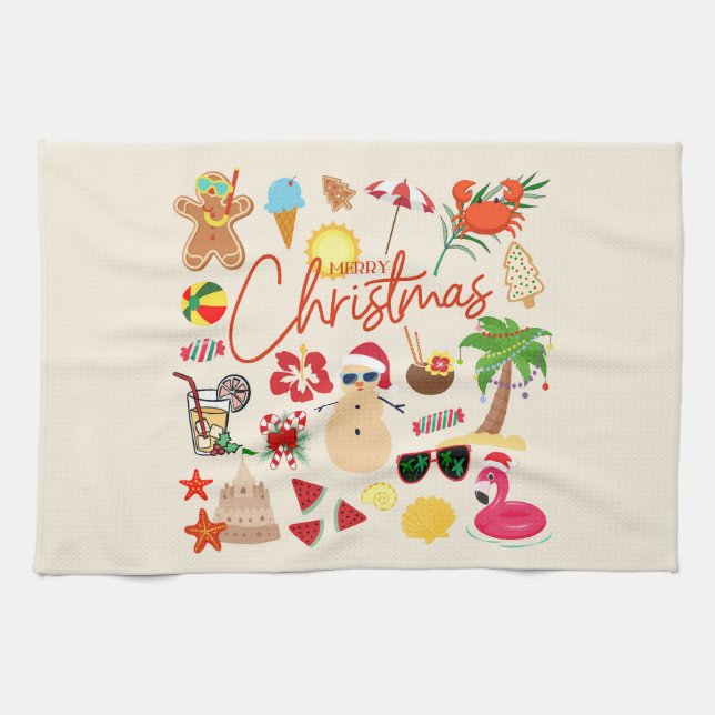 Linge De Cuisine Noël tropical (Horizontal)