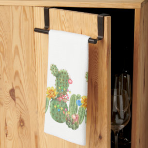 Linge De Cuisine Noël Vacances Aquarelle Sud-Ouest Cactus