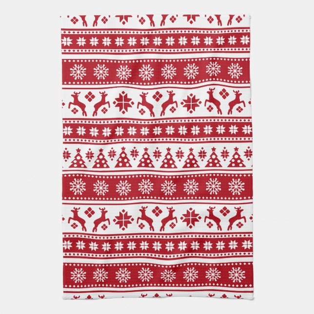 Linge De Cuisine Noël Vacances Nordic Motif Cosy (Vertical)