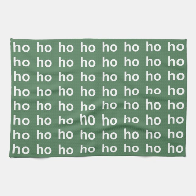 Linge De Cuisine Noël vert Ho-Ho-Ho (Horizontal)