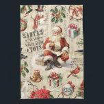 Linge De Cuisine Noël vintage<br><div class="desc">Serviette de cuisine vintage de Noël. Festive serviette de cuisine fait un joli cadeau de Noël. Conçu pour vous par Blackberry Boulevard.</div>
