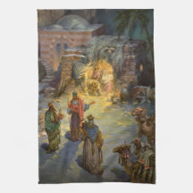 Noël vintage de la Nativité avec la visite des Mag