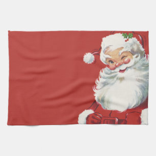 Linge De Cuisine Noël vintage, joyeux Père Noël clignant