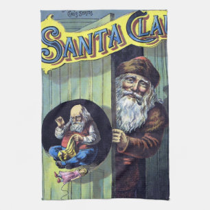 Linge De Cuisine Noël vintage, livre Santa Claus et ses œuvres