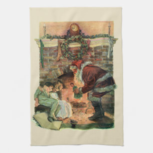 Linge De Cuisine Noël Vintage, Père Noël Victorien Enfants