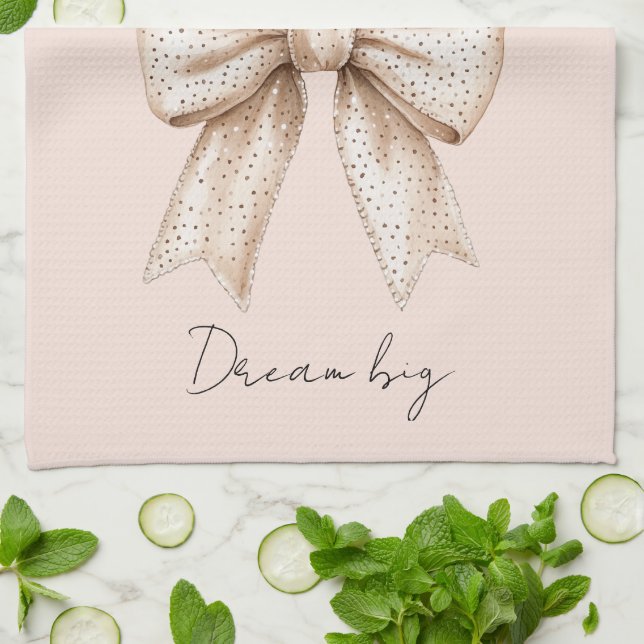 Linge De Cuisine Noeud à la Crème de Pêche (Plié)