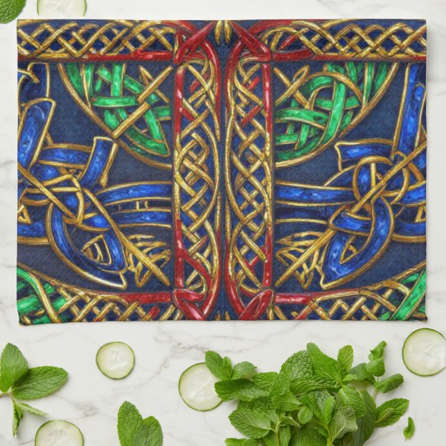 Linge De Cuisine Nœuds celtiques médiévaux antiques (Plié)
