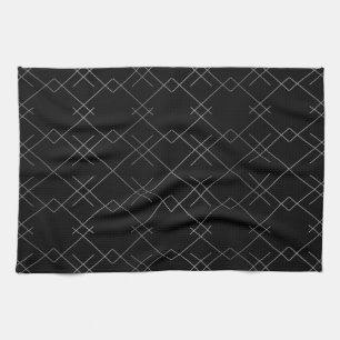 Linge De Cuisine Noir argenté, cool, élégant, simple motif moderne