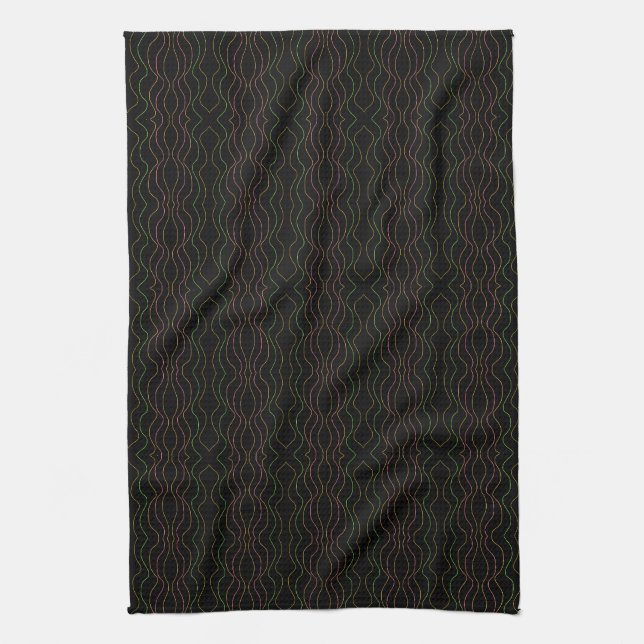 Linge De Cuisine Noir avec motif design moderne (Vertical)