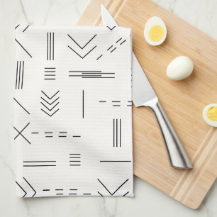 Linge De Cuisine Noir Blanc magnifique Motif géométrique moderne