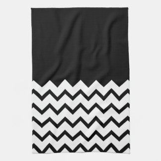 Linge De Cuisine Noir et blanc. Le zigzag de partie, pièce le noir