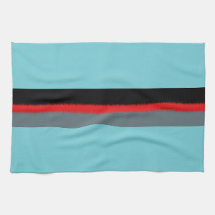 Linge De Cuisine Noir Rouge Turquoise Gris Rayures