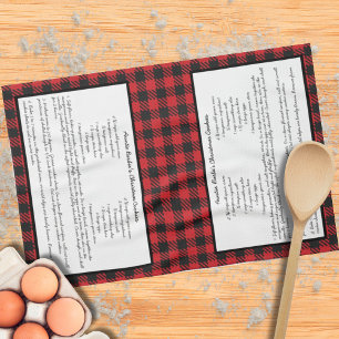 Linge De Cuisine Noir Rouge Vacances Gingham Carreaux Famille Recet