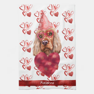 Linge De Cuisine Nom Amoureux des chiens Valentine Cadeau Cocker Sp