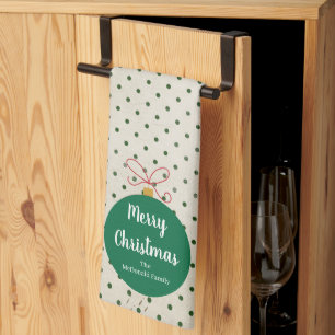 Linge De Cuisine Nom de famille d'ornement de Noël moderne