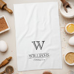 Linge De Cuisine Nom de famille du monogramme élégant customisé<br><div class="desc">Créez votre propre serviette de cuisine customisée élégante et raffinée avec votre nom de famille et monogramme. Pour modifier ce modèle de conception, il suffit de modifier les champs de texte comme indiqué ci-dessus. Vous pouvez même ajouter du texte ou des images, des polices de personnaliser et des couleurs arrière...</div>