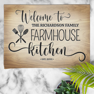 Linge De Cuisine Nom de famille personnalisé Farmhouse Cuisine