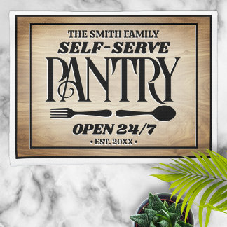 Linge De Cuisine Nom de famille Self-Sert Pantry Heures de panneau