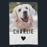 Linge De Cuisine Nom de la photo Modern Heart Dog<br><div class="desc">Pawfect façon d'honorer votre meilleur ami en fureur - ajoutez votre propre photo et le nom de votre animal de compagnie. // Note : la photo utilisée est une image de réserve uniquement. Vous devrez remplacer par votre propre photo avant de commander/imprimer. Si vous avez besoin d'aide, veuillez me contacter....</div>