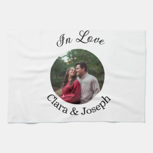Linge De Cuisine nom de photo circulaire de couple amoureux mariage