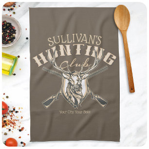 Linge De Cuisine Nom du chasseur sur mesure Deer Trophy Rifle Hunte