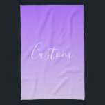 Linge De Cuisine Nom du script curatif et Ombre violet clair modifi<br><div class="desc">Design minimaliste moderne avec texte modifiable et couleur arrière - plan.</div>