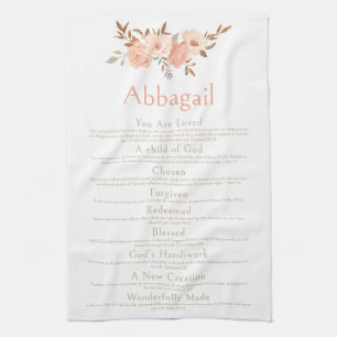 Linge De Cuisine Nom Écriture Identité chrétienne Bible Floral