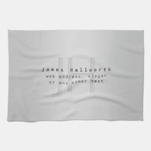 Linge De Cuisine Nom et slogan éditable moderne   Dégradé gris 