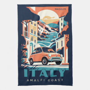 Linge De Cuisine Nom et texte personnalisés Italie