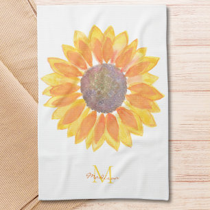 Linge De Cuisine Nom Monogram Sunflower