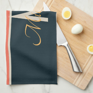 Linge De Cuisine Nom Monogramme Personnalisé Rétro Années 70 Coloré