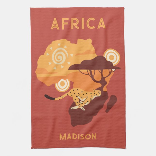 Linge De Cuisine Nom personnalisé Afrique (Vertical)