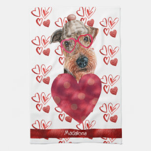 Linge De Cuisine Nom personnalisé Amoureux des chiens Valentine Cad