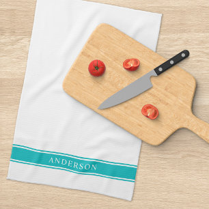 Linge De Cuisine Nom personnalisé avec bandes de couleur modifiable