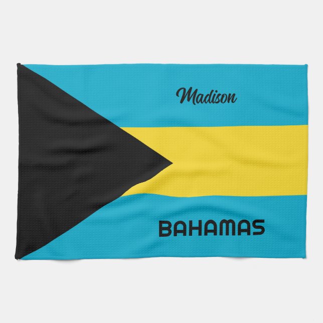 Linge De Cuisine Nom personnalisé Bahamas (Horizontal)