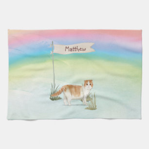 Linge De Cuisine Nom personnalisé Chat Scottish Fold Animal de comp
