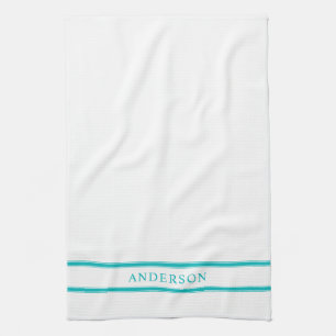 Linge De Cuisine Nom personnalisé Doubles bandes de couleur modifi