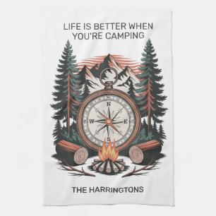 Linge De Cuisine Nom personnalisé et texte Camping