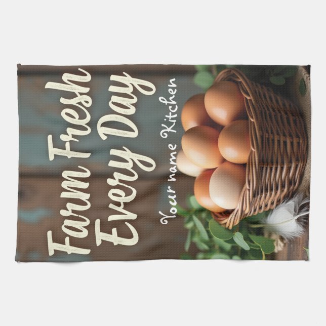 Linge De Cuisine Nom personnalisé Farmhouse Cuisine Linge (Horizontal)