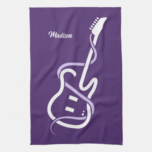 Linge De Cuisine Nom personnalisé Guitare stylisée (Vertical)