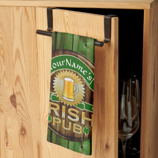 Linge De Cuisine Nom personnalisé Irish Pub Signer la Saint Patrick