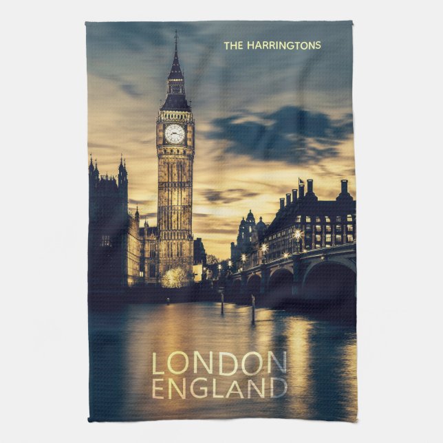 Linge De Cuisine Nom personnalisé Londres (Vertical)
