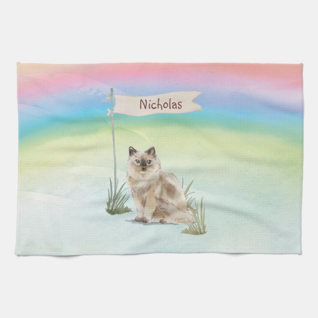 Linge De Cuisine Nom personnalisé Ragdoll Chat Pet (Horizontal)
