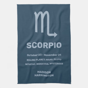 Linge De Cuisine Nom personnalisé / Scorpion du symbole zodiaque du