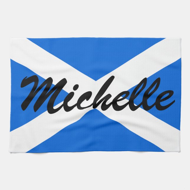 Linge De Cuisine Nom personnalisé Scottish Flag ktcnt (Horizontal)