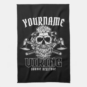 Linge De Cuisine NOM personnalisé Viking Nordic Warrior Heritage